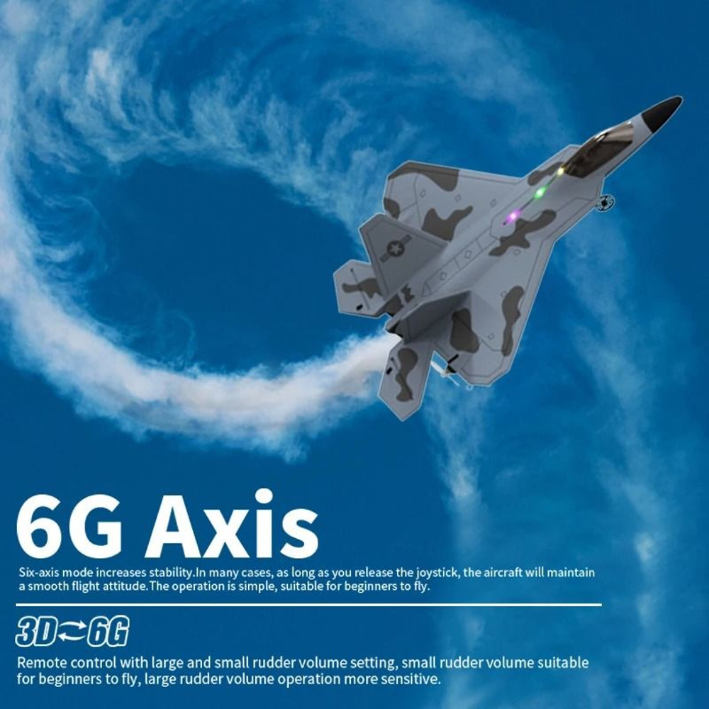 2024 F22S RC Airplane 24G 4 Channel Foam Warplane With LED And Gyroscope 2