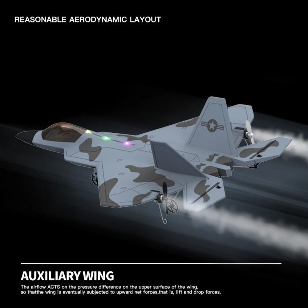 2024 F22S RC Airplane 24G 4 Channel Foam Warplane With LED And Gyroscope 4
