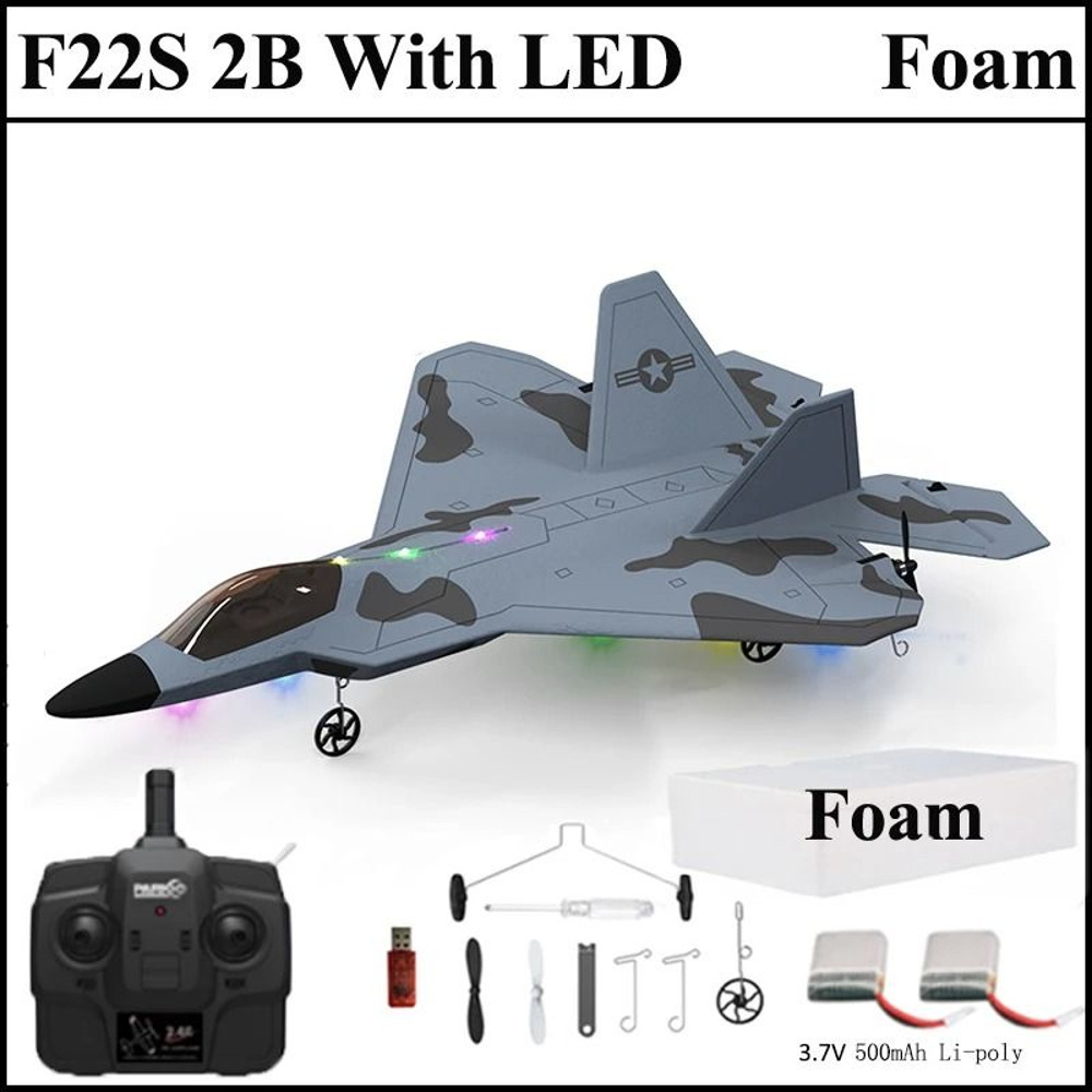 2024 F22S RC Airplane 24G 4 Channel Foam Warplane With LED And Gyroscope 6