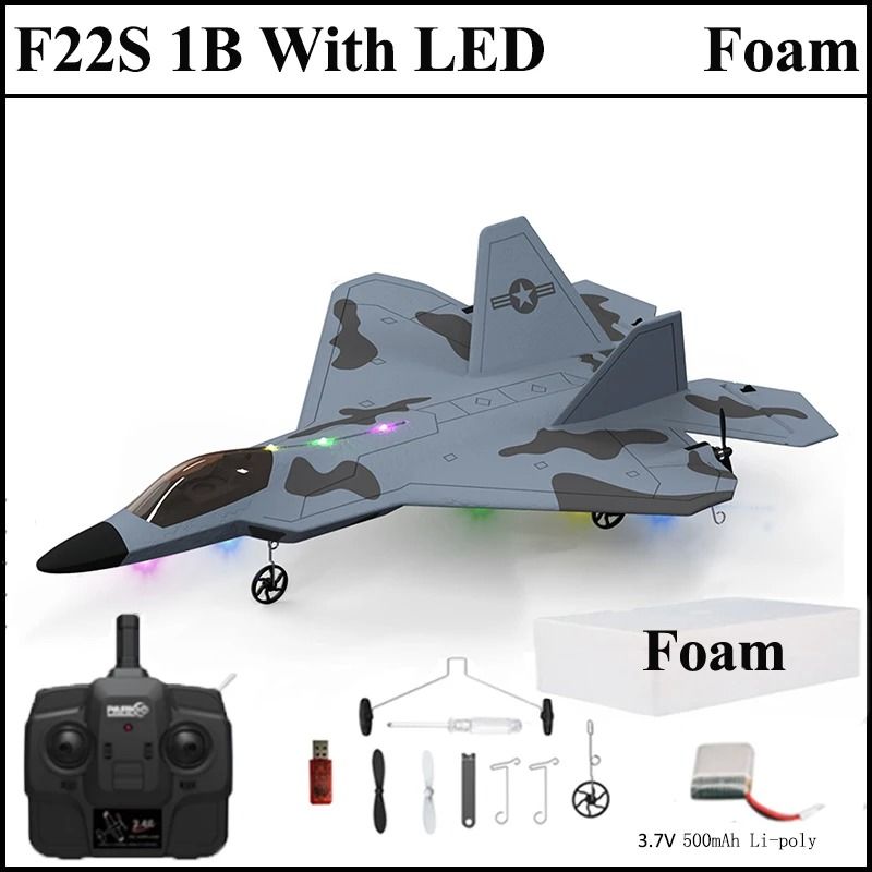 2024 F22S RC Airplane 24G 4 Channel Foam Warplane With LED And Gyroscope 15