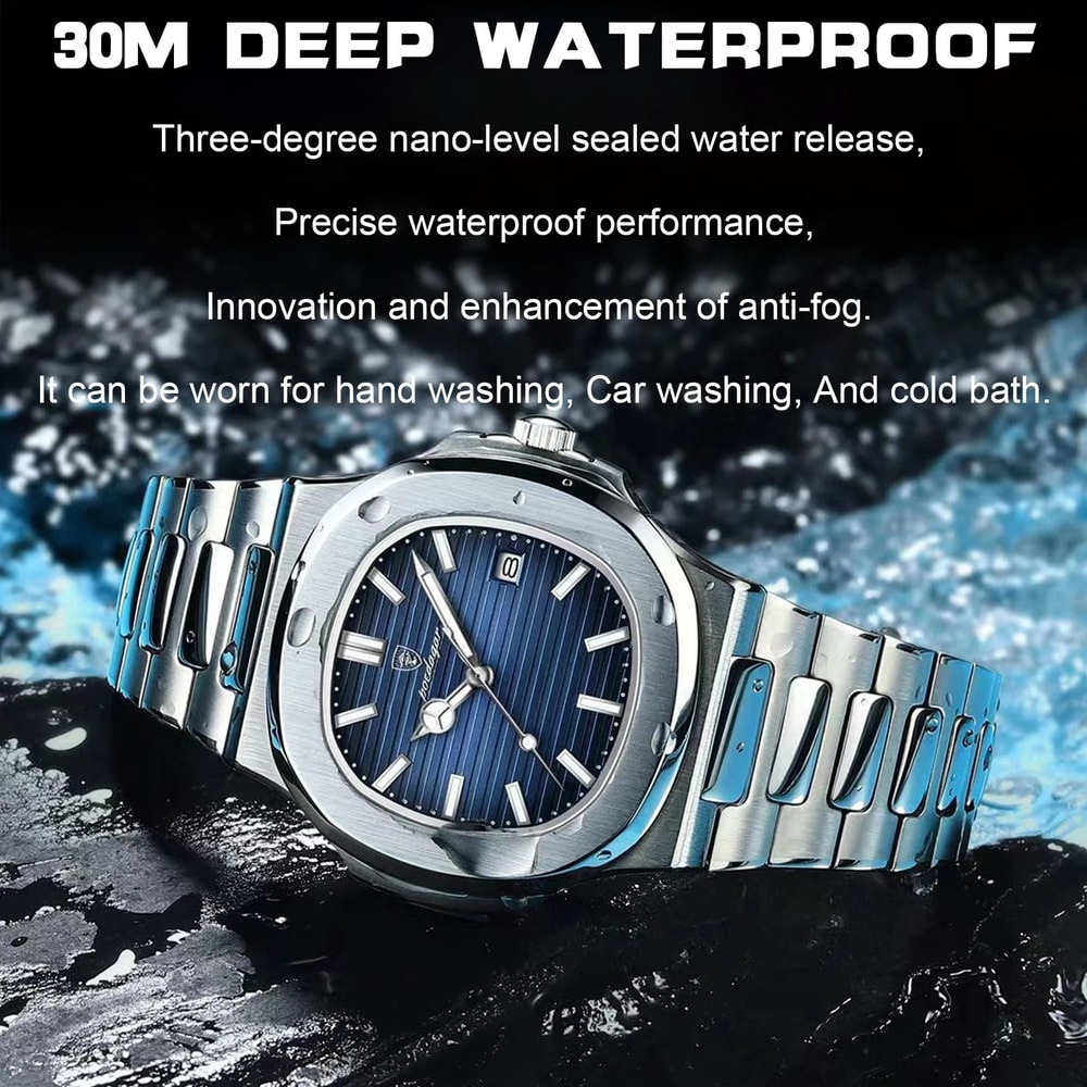 Poedagar Square Luxury Men Wristwatch Waterproof Luminous Date 3
