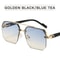 Mens Metal Square Half Frame Sunglasses Rice Nail Accent 9