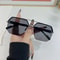 Mens Metal Square Half Frame Sunglasses Rice Nail Accent 2