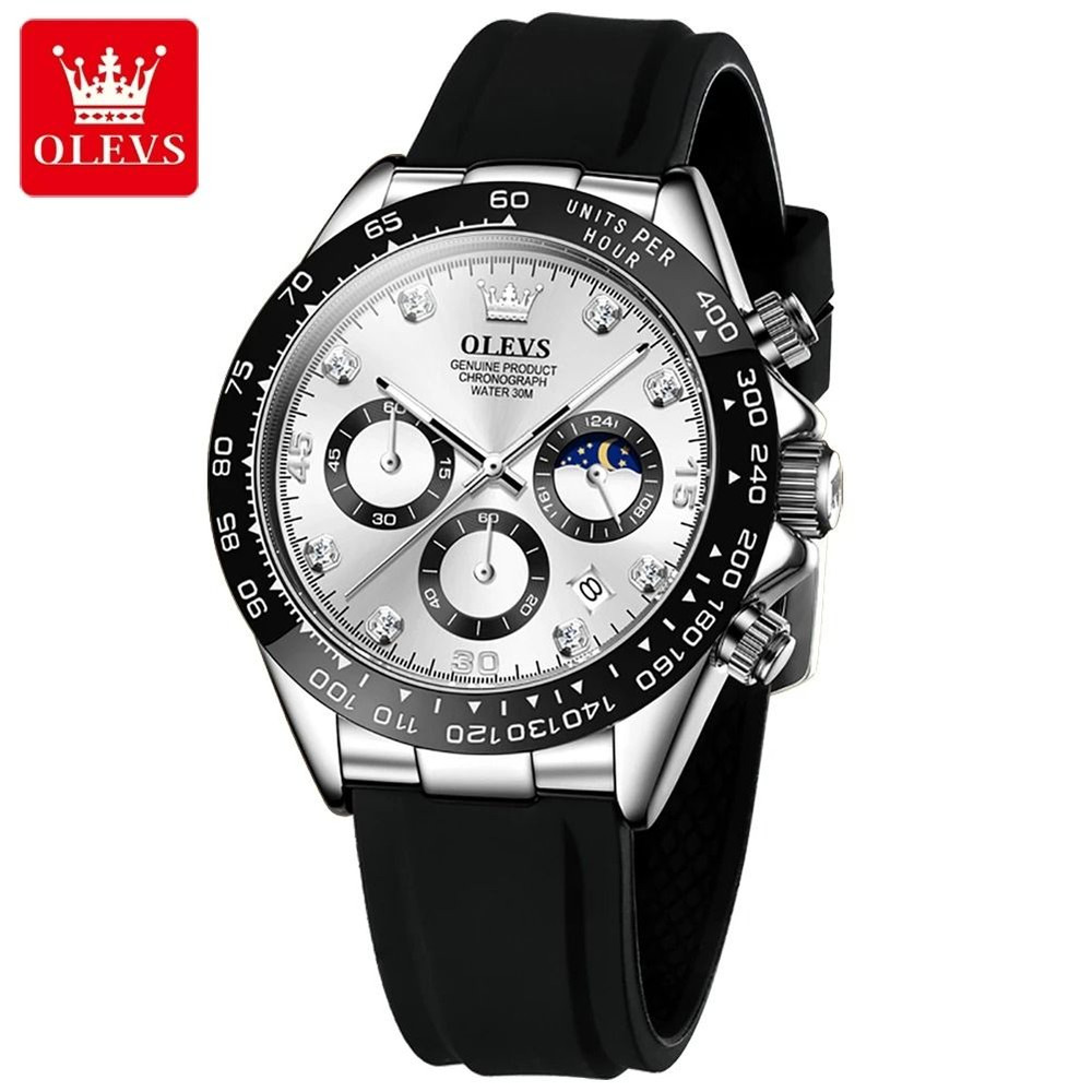 Olevs 2875 Luxury Men Watch Quartz Waterproof Luminous Sport Chronograph 13