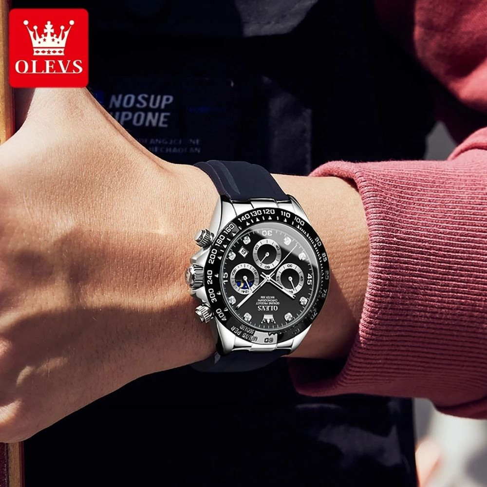 Olevs 2875 Luxury Men Watch Quartz Waterproof Luminous Sport Chronograph 3
