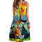 Womens V Neck Sleeveless Printed Maxi Dress Summer Fashion 0