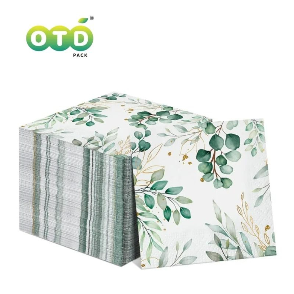 Eucalyptus Disposable Napkins For Bathroom Beverages And Cocktail Parties 0