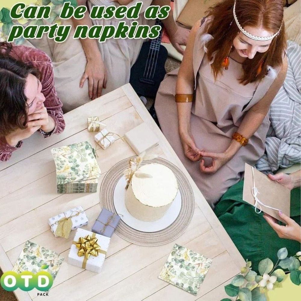 Eucalyptus Disposable Napkins For Bathroom Beverages And Cocktail Parties 1