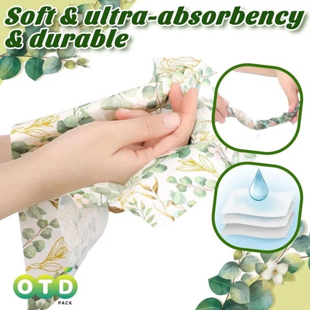 Eucalyptus Disposable Napkins For Bathroom Beverages And Cocktail Parties 3