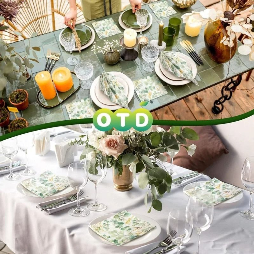 Eucalyptus Disposable Napkins For Bathroom Beverages And Cocktail Parties 4