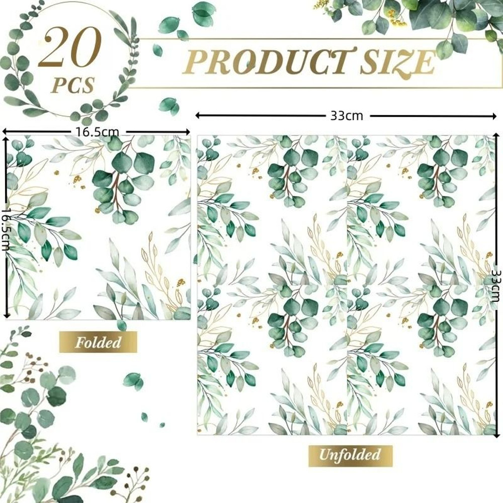 Eucalyptus Disposable Napkins For Bathroom Beverages And Cocktail Parties 5