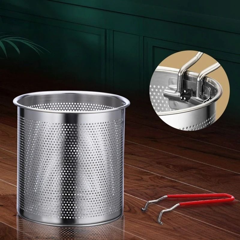 Stainless Steel Deep Fryer Pan With Strainer Basket For Chicken And Tempura At Home 4