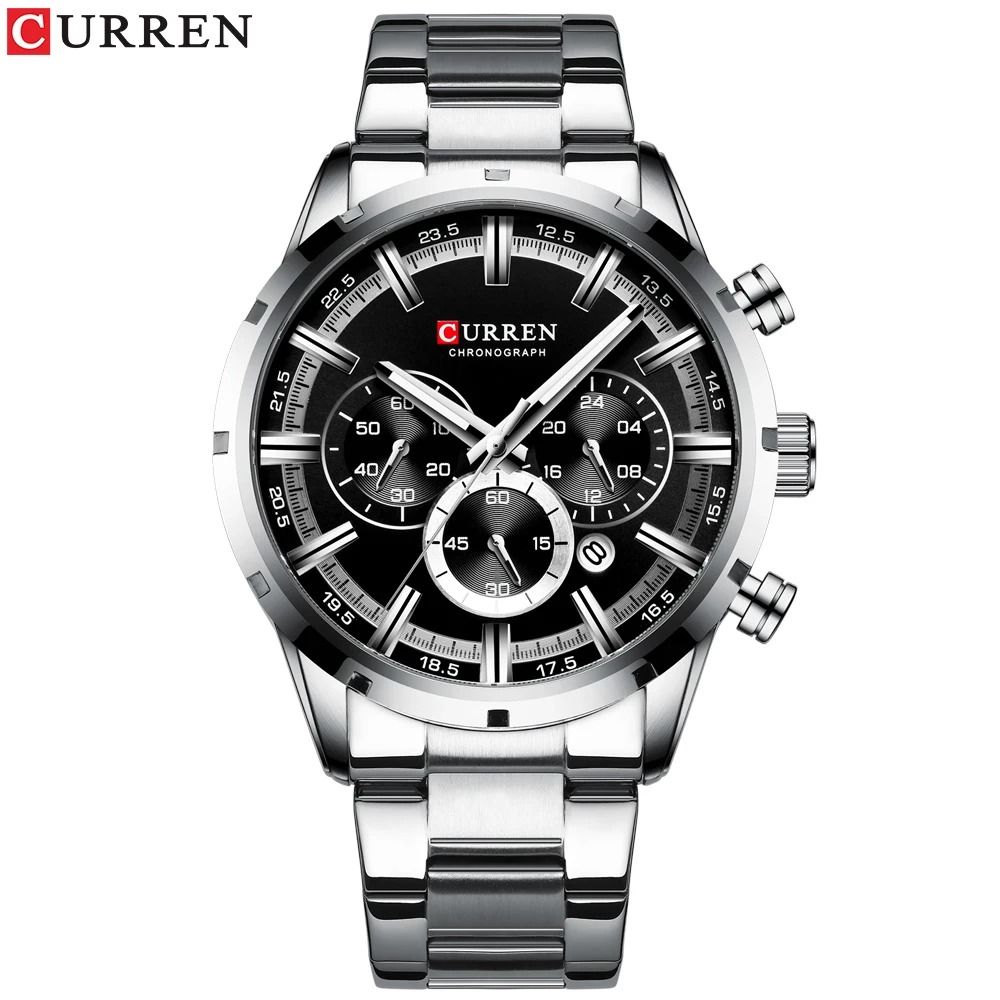 Curren Stainless Steel Chronograph Quartz Watch For Men With Water Resistant Design 9