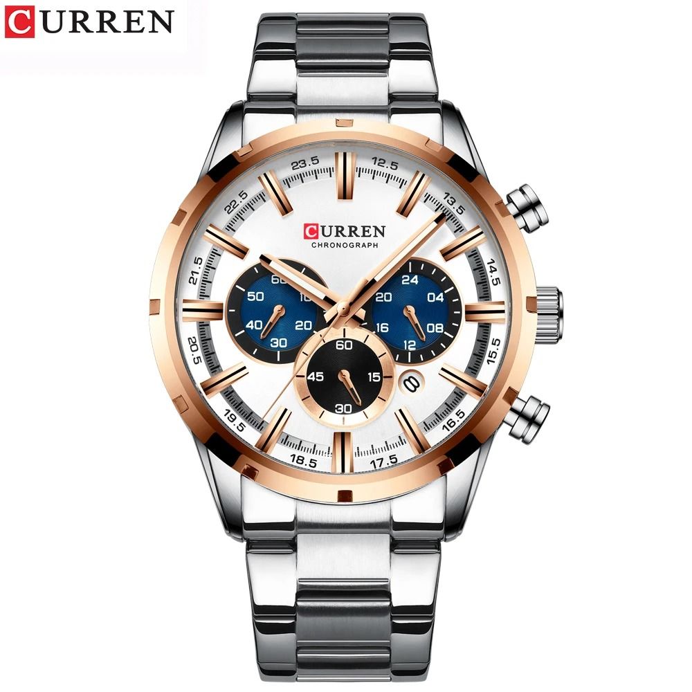 Curren Stainless Steel Chronograph Quartz Watch For Men With Water Resistant Design 10
