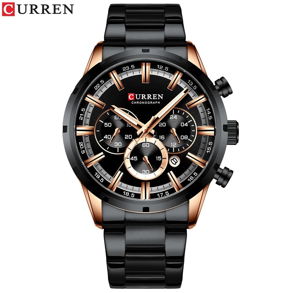 Curren Stainless Steel Chronograph Quartz Watch For Men With Water Resistant Design 6