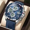 Poedagar LED Dual Time Mens Watch With Week Date Display And Quartz Movement 7