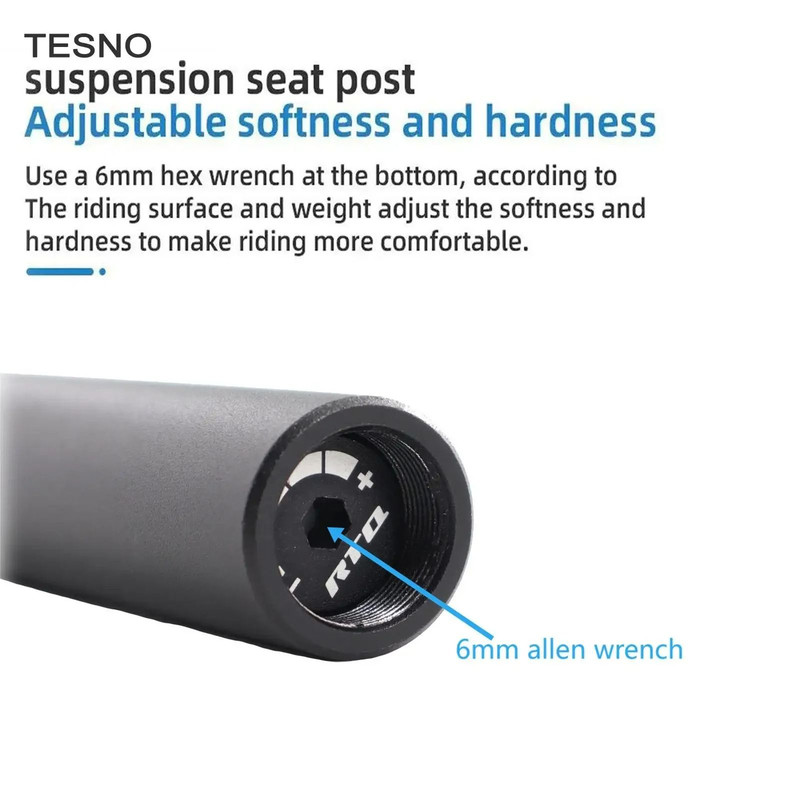 Tesno MTB Shock Absorber Dropper Seatpost With 50mm Manual Suspension 3