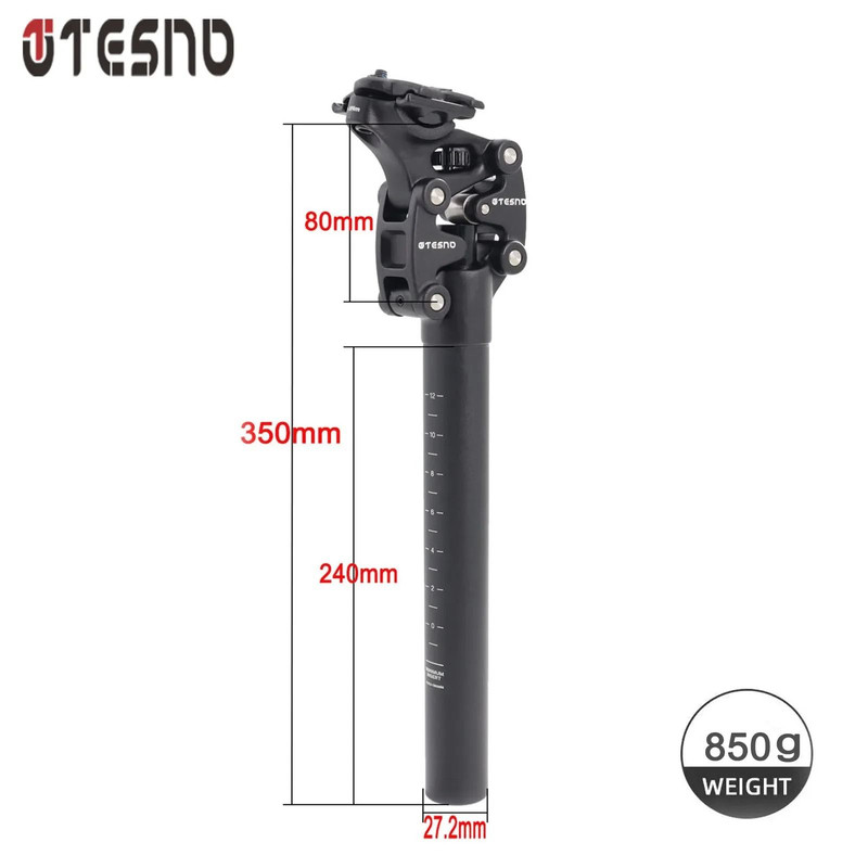 Tesno MTB Shock Absorber Dropper Seatpost With 50mm Manual Suspension 6