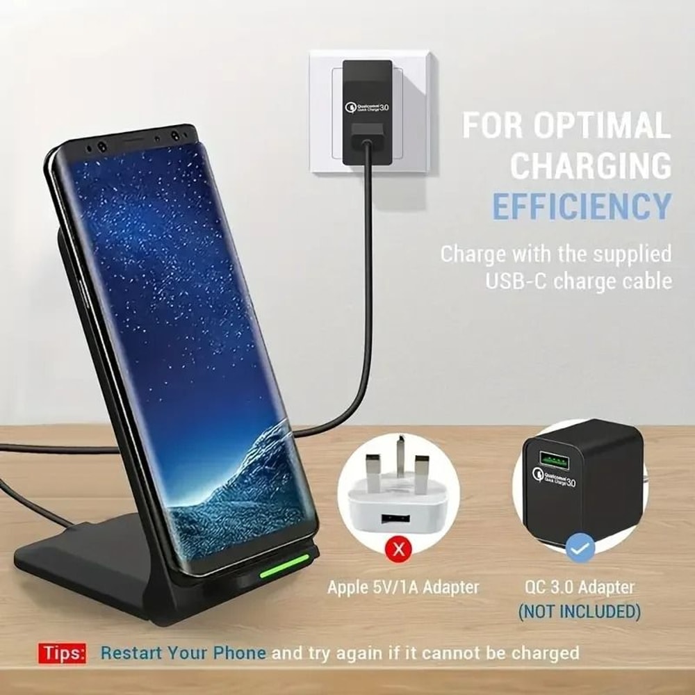 30W Dual Coil Wireless Charger Stand Fast Charging For IPhone And Samsung 1