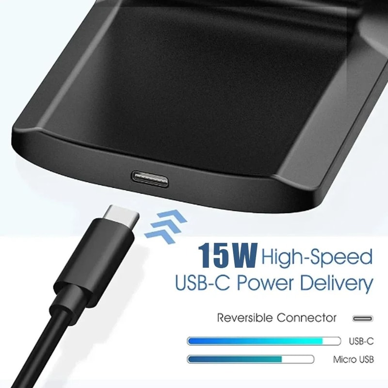 30W Dual Coil Wireless Charger Stand Fast Charging For IPhone And Samsung 2