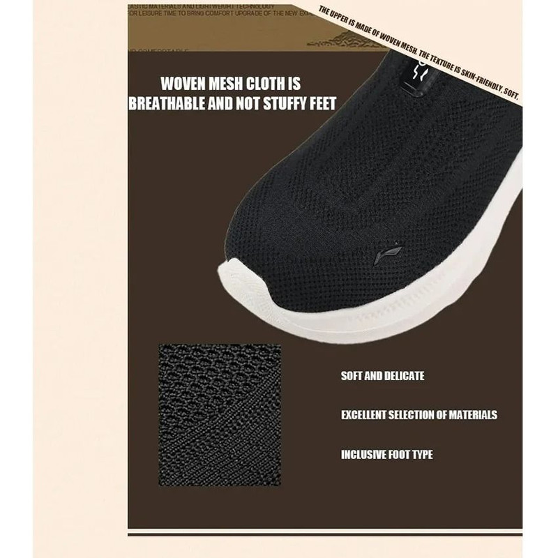 Li Ning Soft Go 2 Knit Slip On Mens Walking Shoes 4