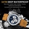 Poedagar Top Brand Men Quartz Watch Waterproof Luminous Chronograph Leather 3