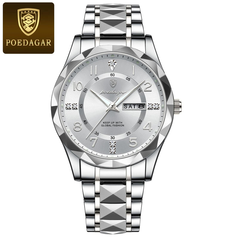 Poedagar Luxury Men Quartz Watch Waterproof Luminous Date Week 15