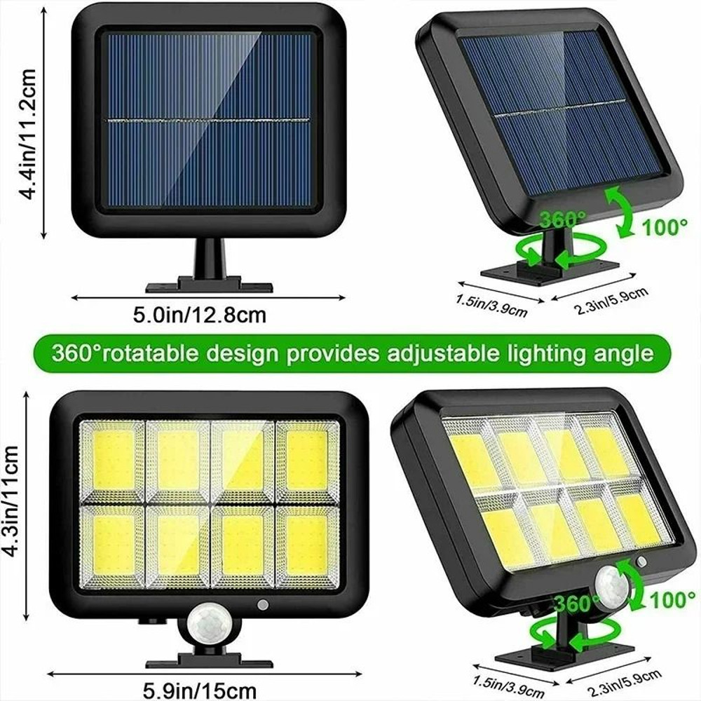 Solar Sensor Split Wall Lamp Waterproof Motion Garden Light With COB LEDs 5