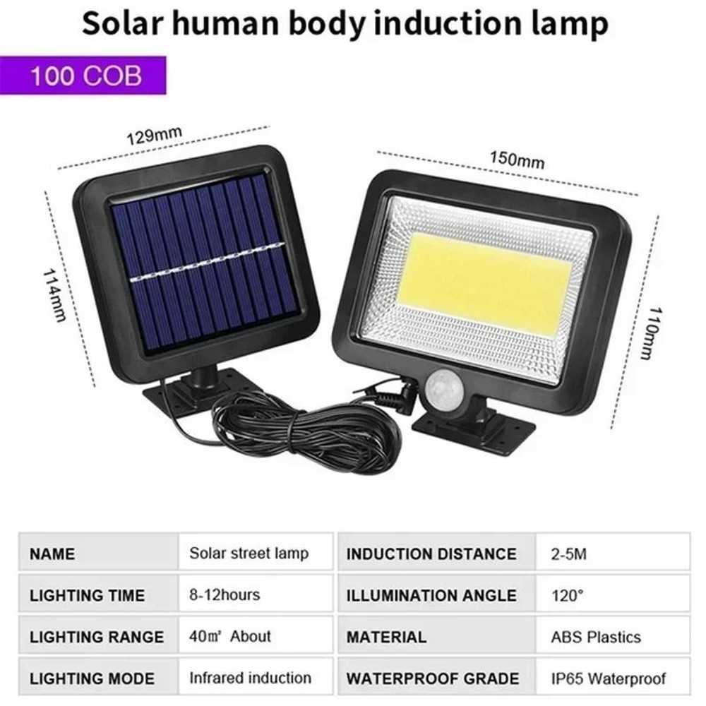 Solar Sensor Split Wall Lamp Waterproof Motion Garden Light With COB LEDs 6
