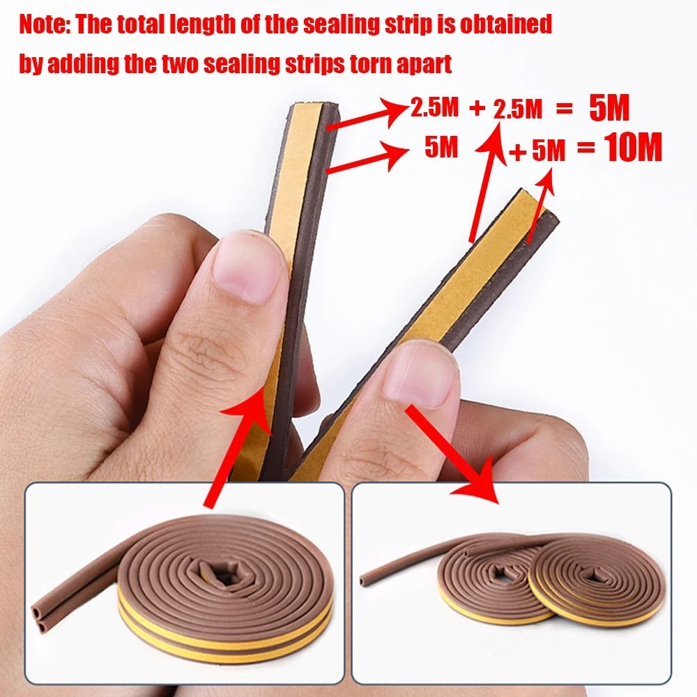 Door Window Seal Strip Self Adhesive Acoustic Foam Weatherproof Tape 4