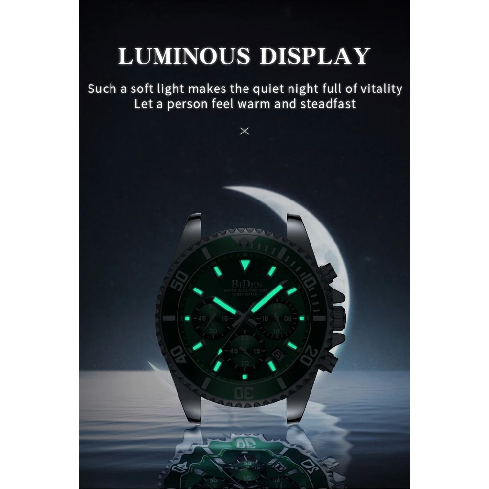 BIDEN Men Sports Chronograph Quartz Watch Waterproof 1
