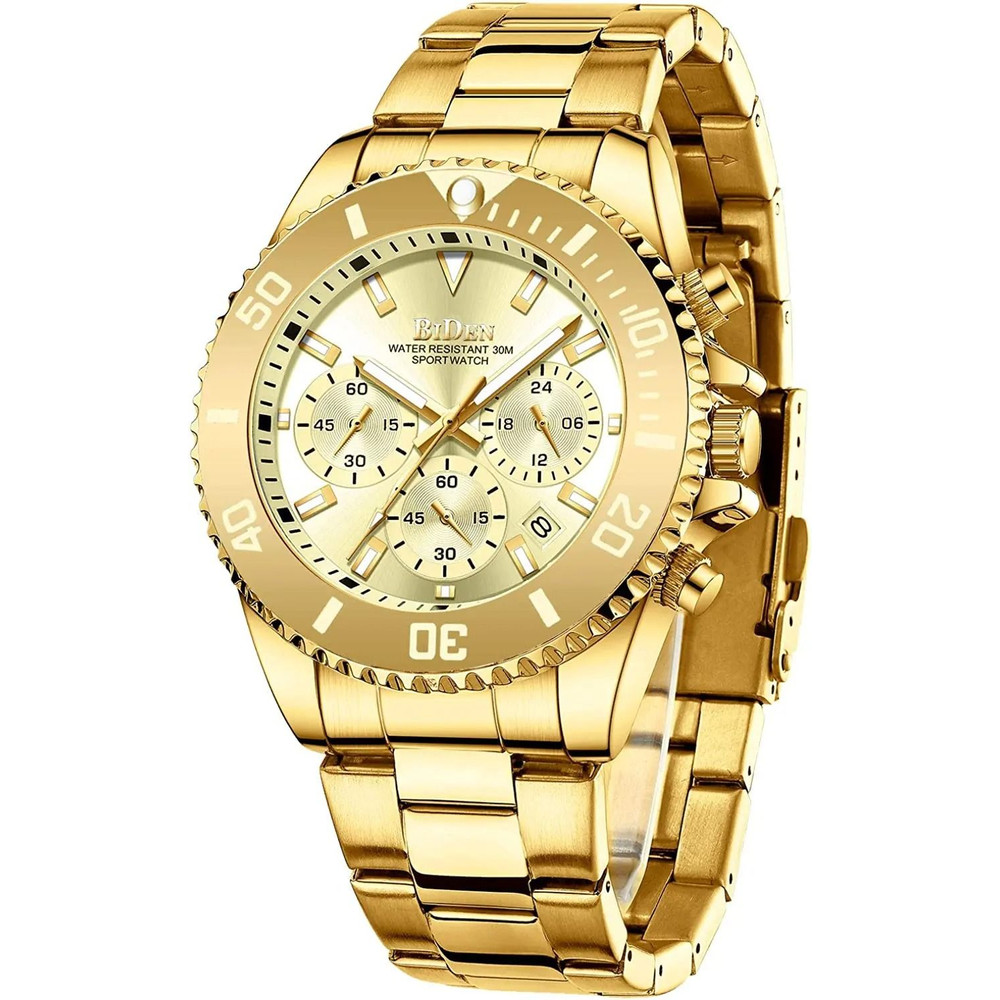 BIDEN Men Sports Chronograph Quartz Watch Waterproof 9