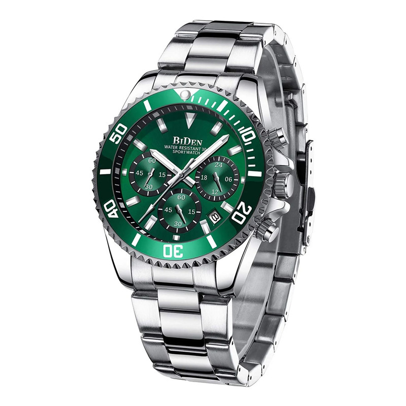 BIDEN Men Sports Chronograph Quartz Watch Waterproof 15