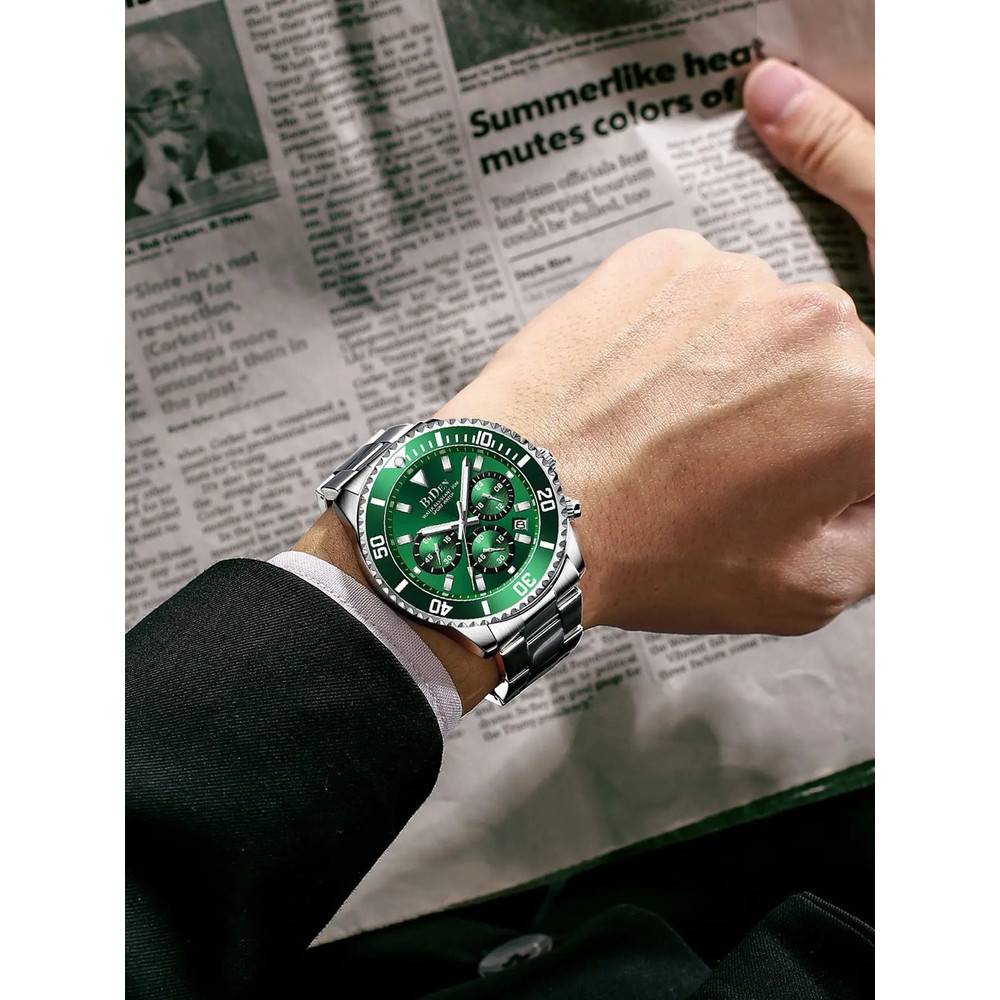 BIDEN Men Sports Chronograph Quartz Watch Waterproof 2