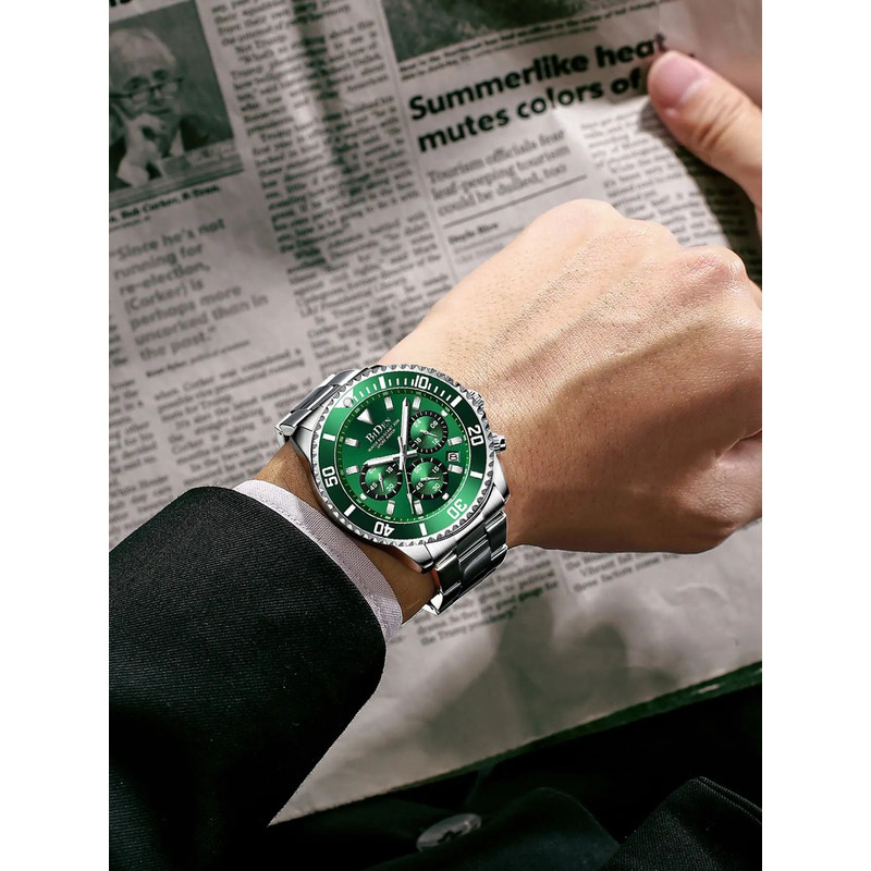 BIDEN Men Sports Chronograph Quartz Watch Waterproof 2