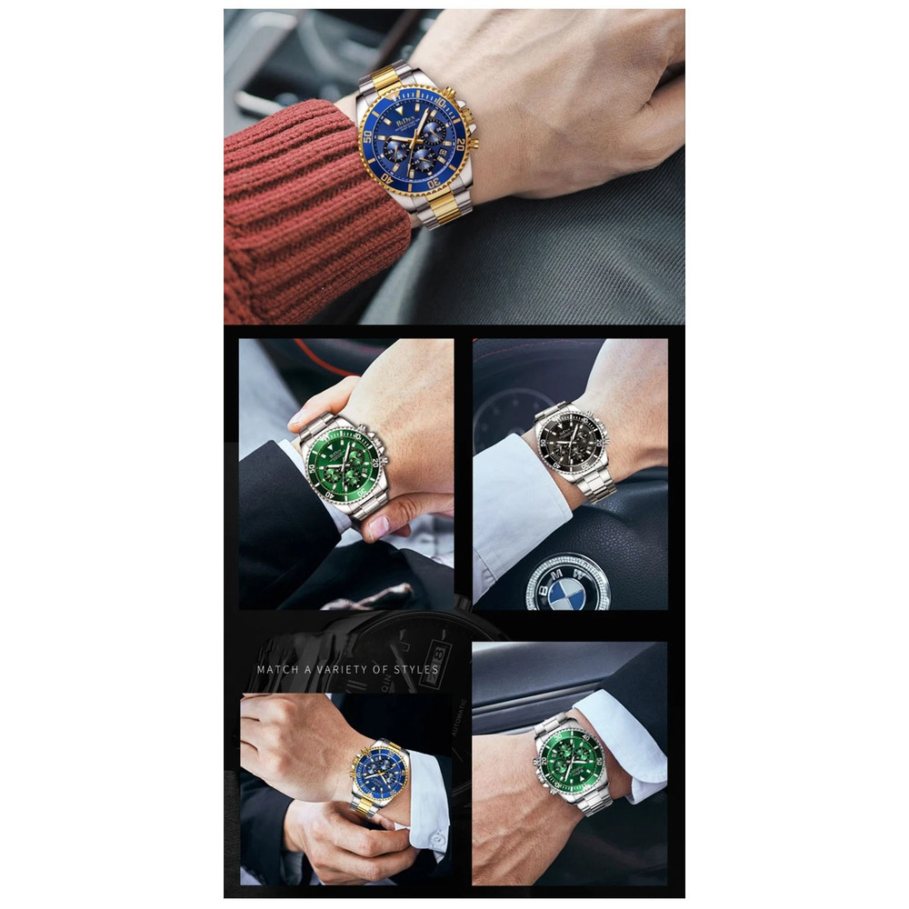 BIDEN Men Sports Chronograph Quartz Watch Waterproof 4