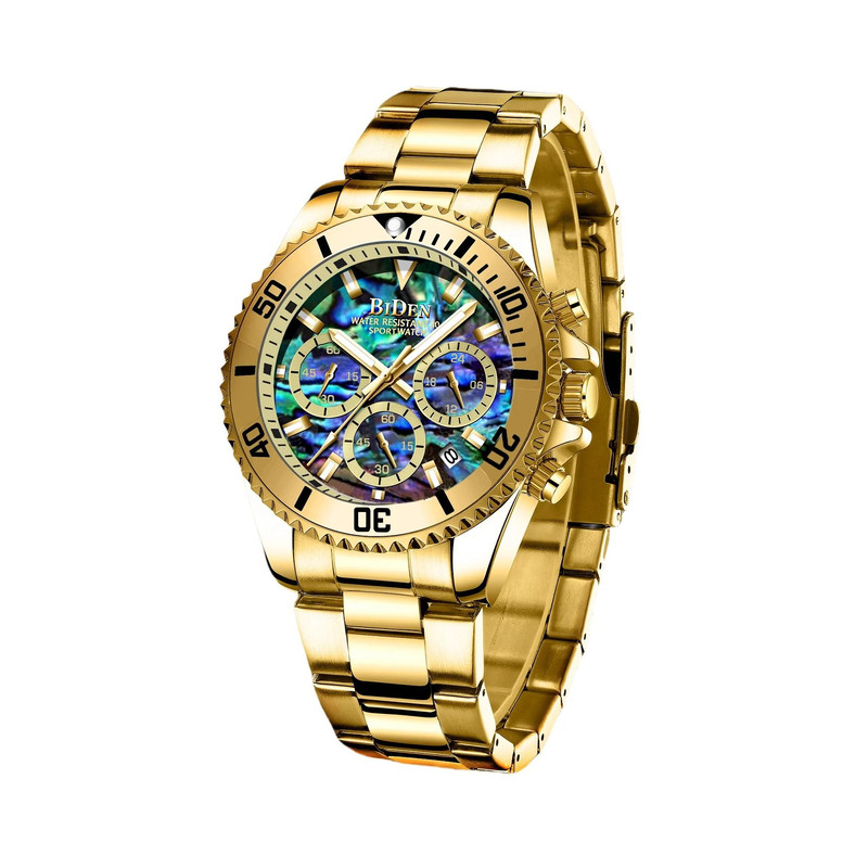 BIDEN Men Sports Chronograph Quartz Watch Waterproof 8