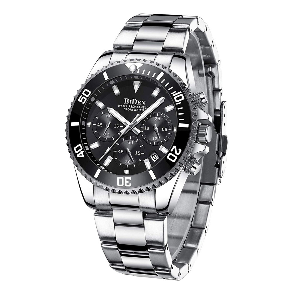 BIDEN Men Sports Chronograph Quartz Watch Waterproof 20