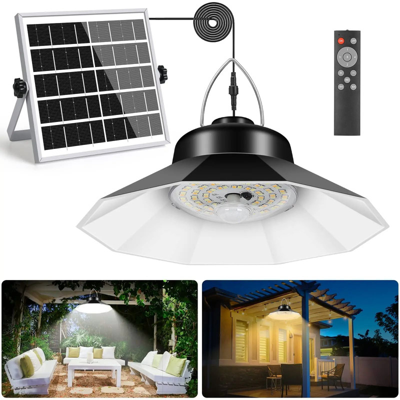 Solar Pendant Light With Motion Sensor LED Digital Display 6