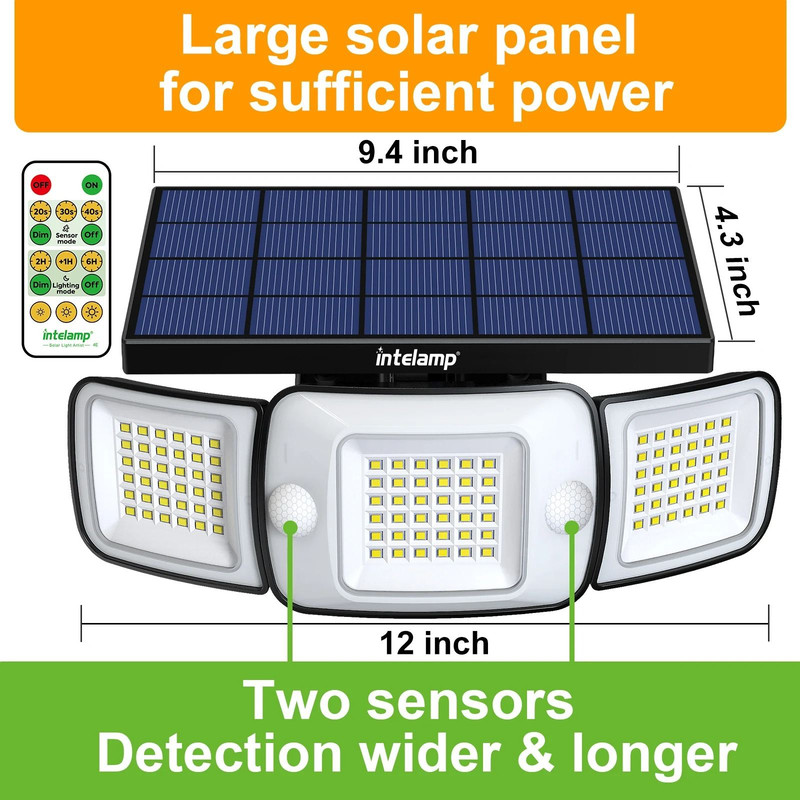 Solar Outdoor Motion Sensor Wall Street Lamp Waterproof 5