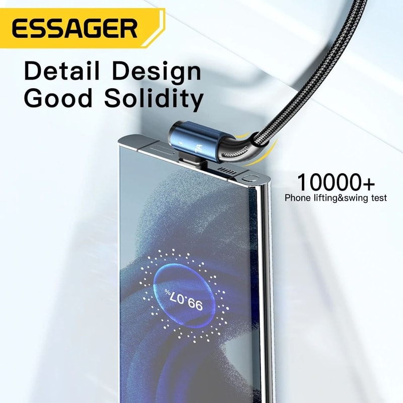Essager 7A USB Type C Cable 90 Degree Fast Charging 5