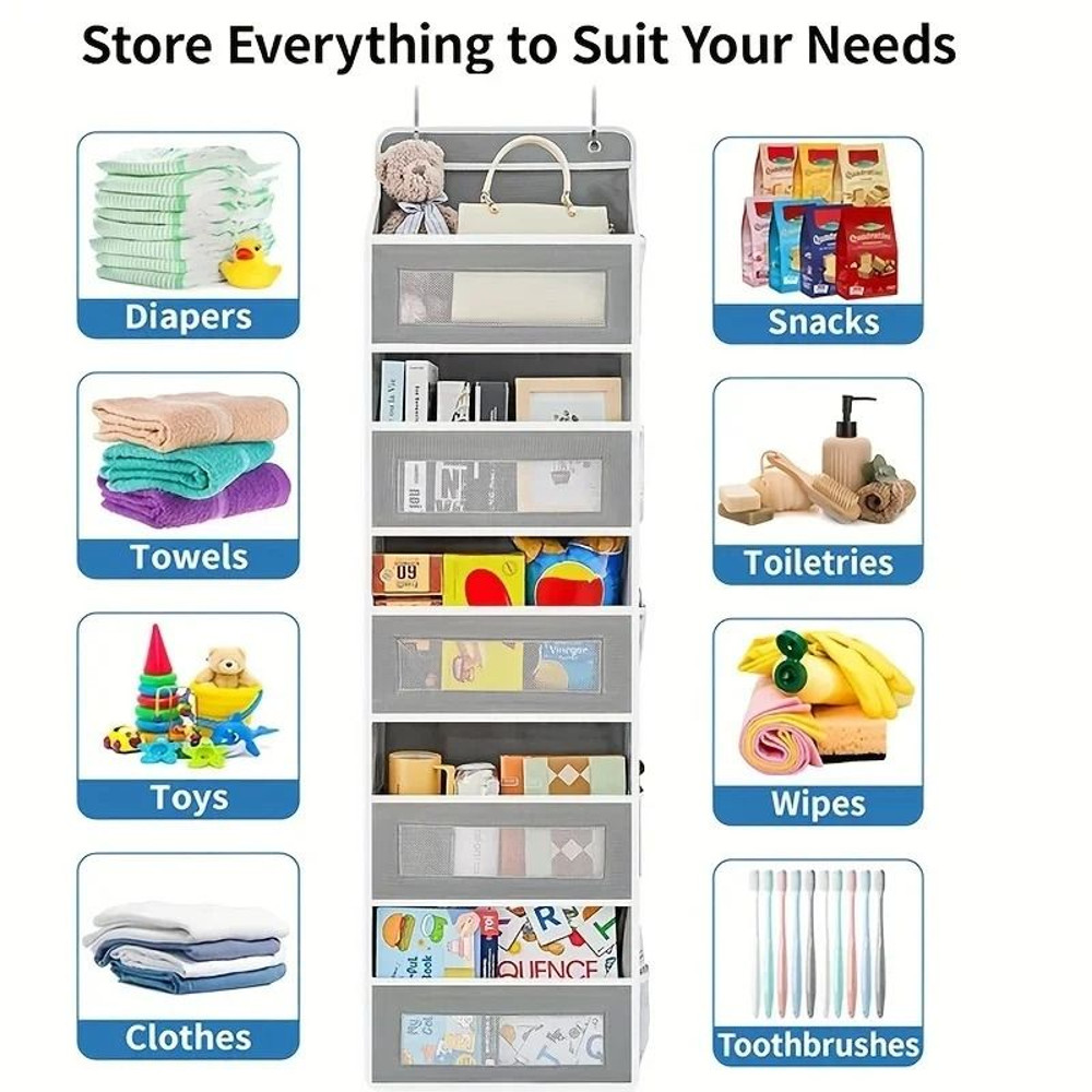 5 Shelf Hanging Storage Organizer With Large Pockets For Bedroom Bathroom And Closet 4