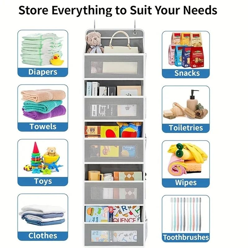 5 Shelf Hanging Storage Organizer With Large Pockets For Bedroom Bathroom And Closet 4