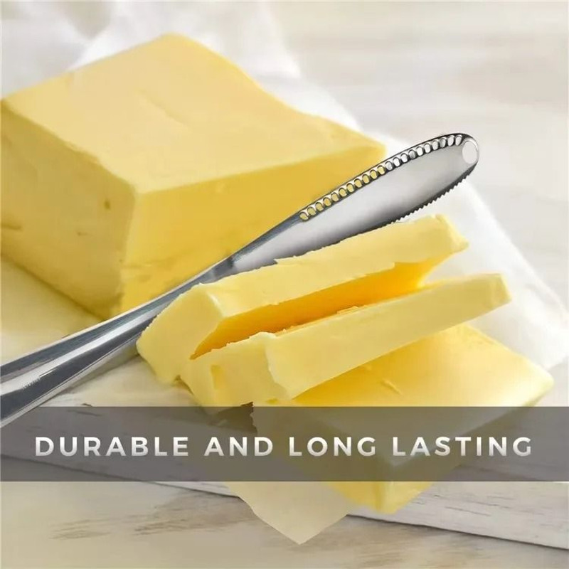 Stainless Steel Butter And Cheese Knife With Holes For Spreading And Cutting 2