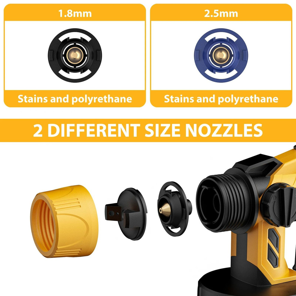 Cordless Paint Sprayer For Dewalt 18V 20V Battery 800ML 3