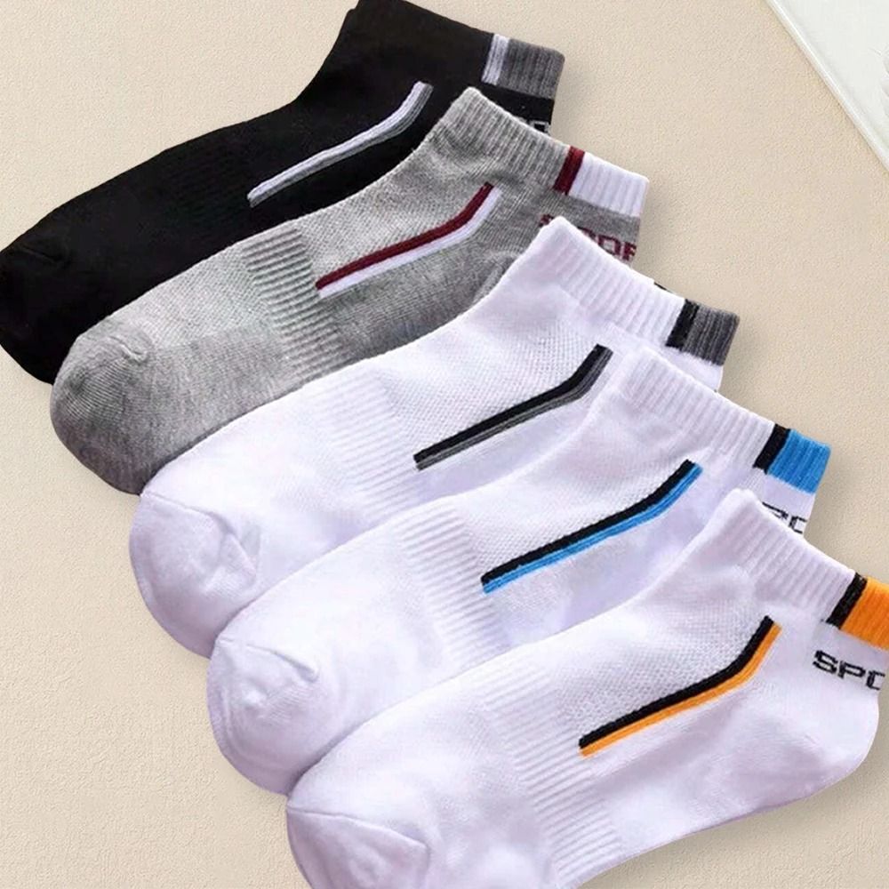 Mens Breathable Ankle Socks 5 Pair Set 1