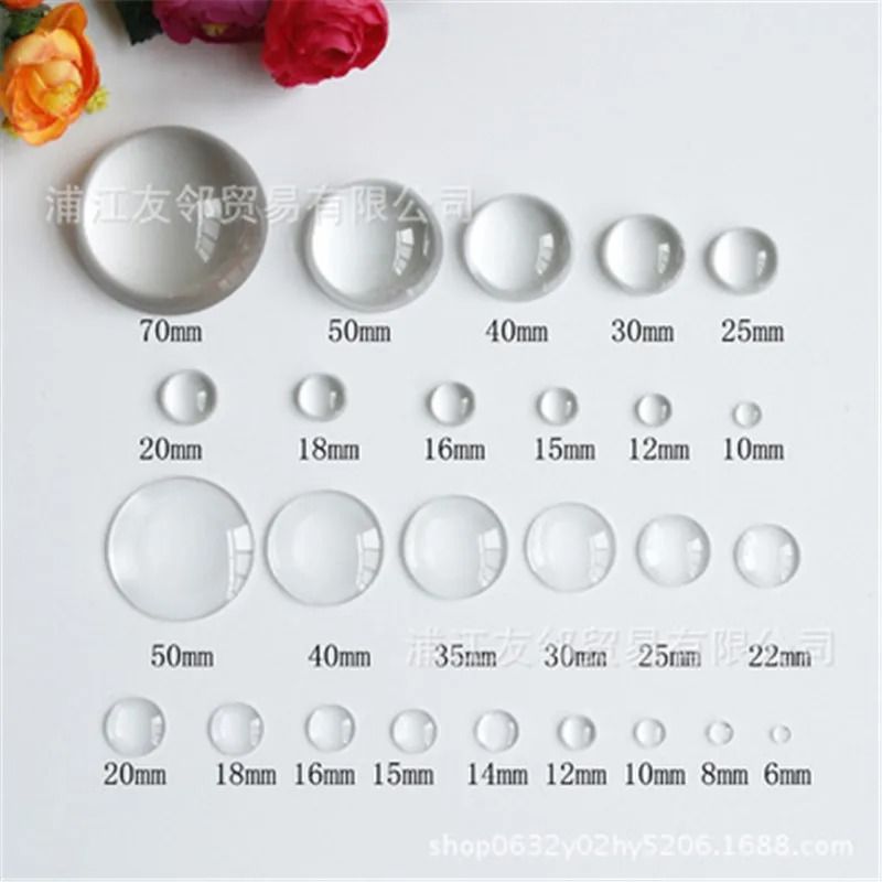 Aclovex Round Flat Back Glass Cabochon For DIY Jewelry 0