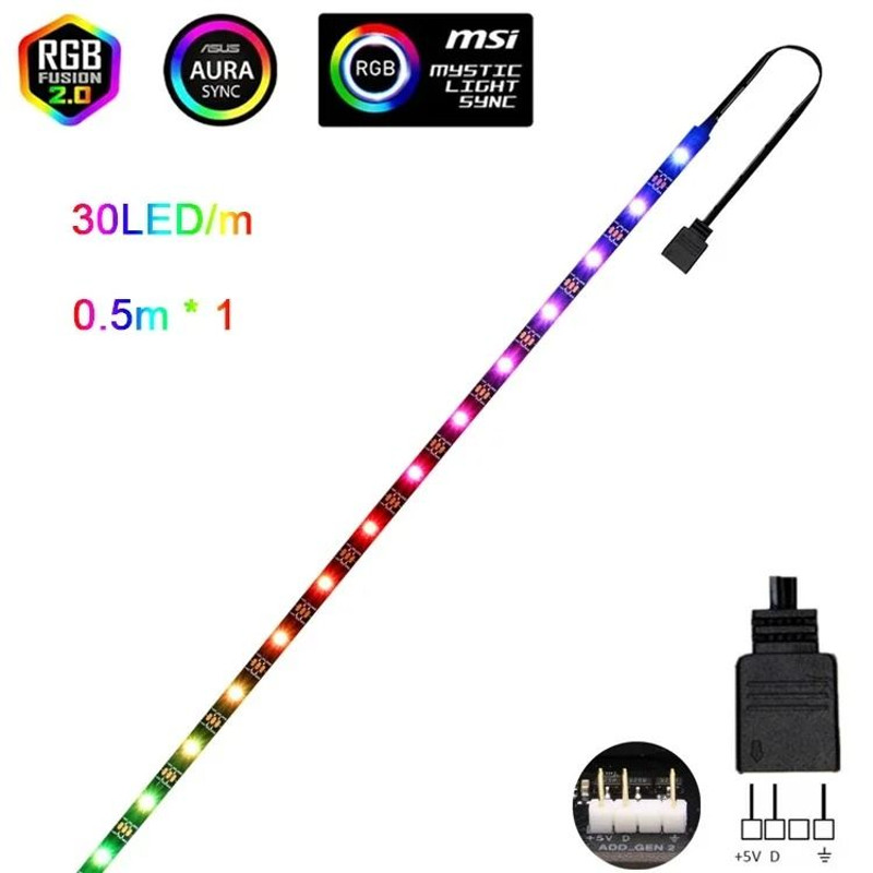 Addressable Rainbow WS2812B LED Strip Light 5V 7