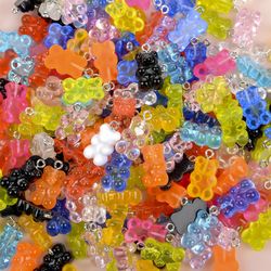 colorful candy teddy bear charms for diy jewelry making 20 pack