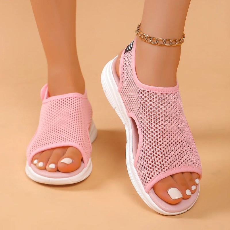 Womens Knitted Sports Mesh Slip On Sandals 0